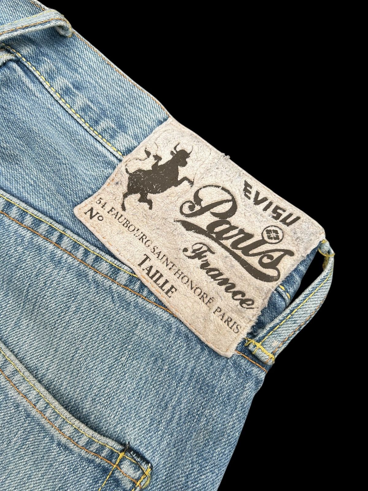 Japanese Brand × Kapital × Vintage Evisu Selvedge Distressed Evisu Paris Denim Jeans Size US 30 / EU 46 - 6 Thumbnail