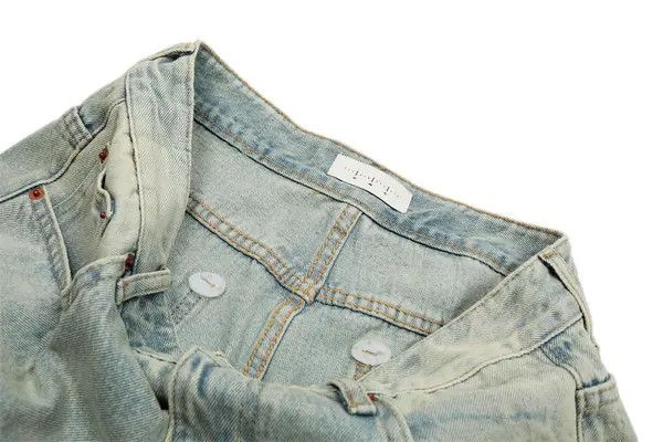 VIBE Men's casual punk light washed distressed loose ripped jeans Size US 32 / EU 48 - 5 Thumbnail