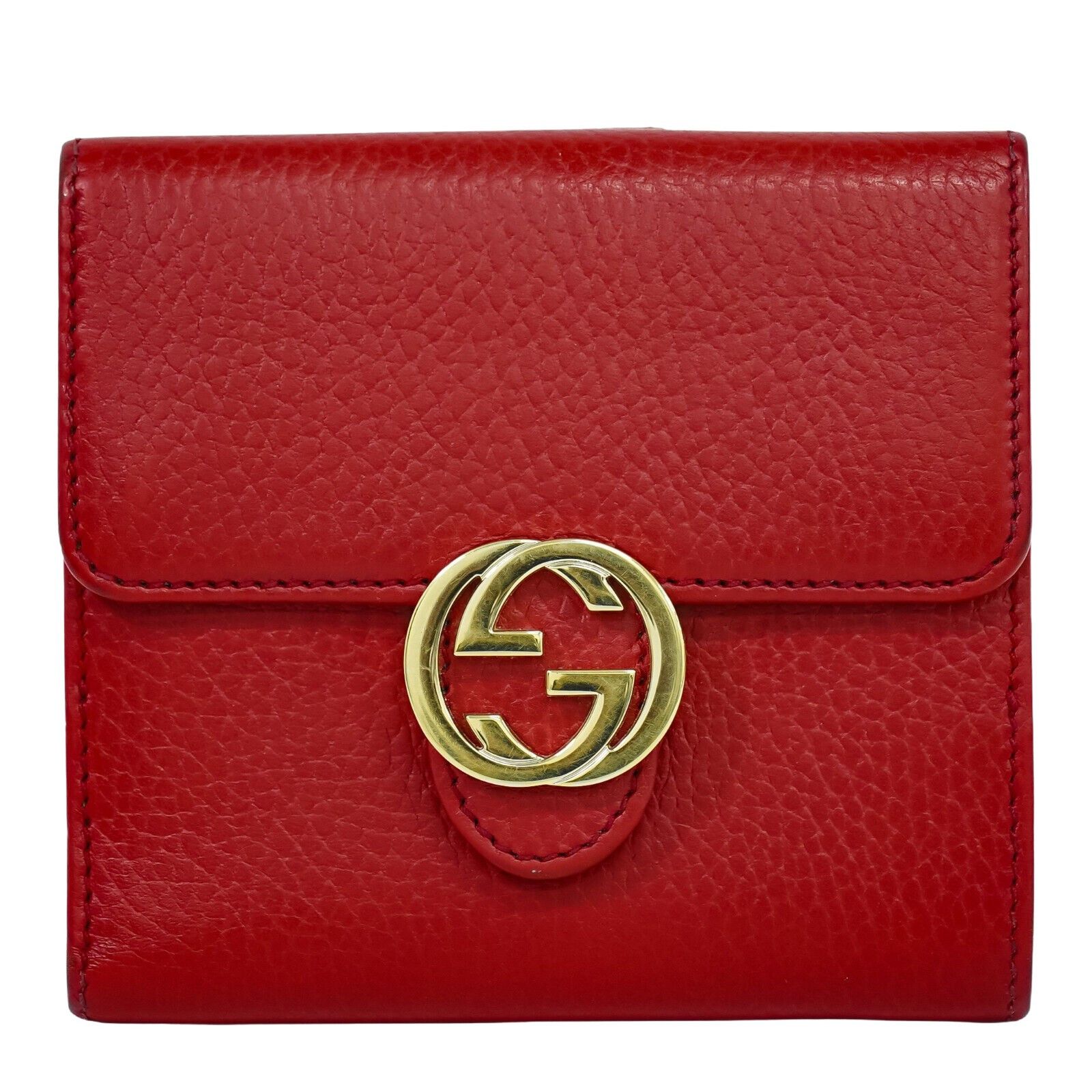 Interlocking Red Leather Wallet (Pre-Owned)