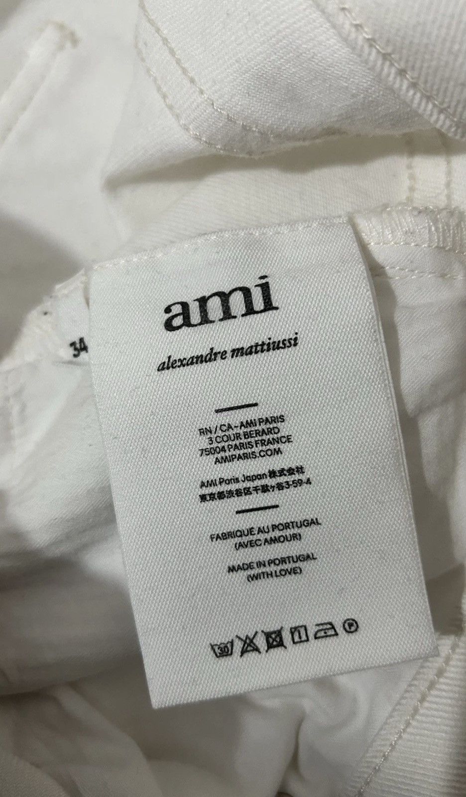 AMI AMI Paris Alexandre Mattiussi Slim Fit White Jeans Size 34 Size US 34 / EU 50 - 10 Thumbnail