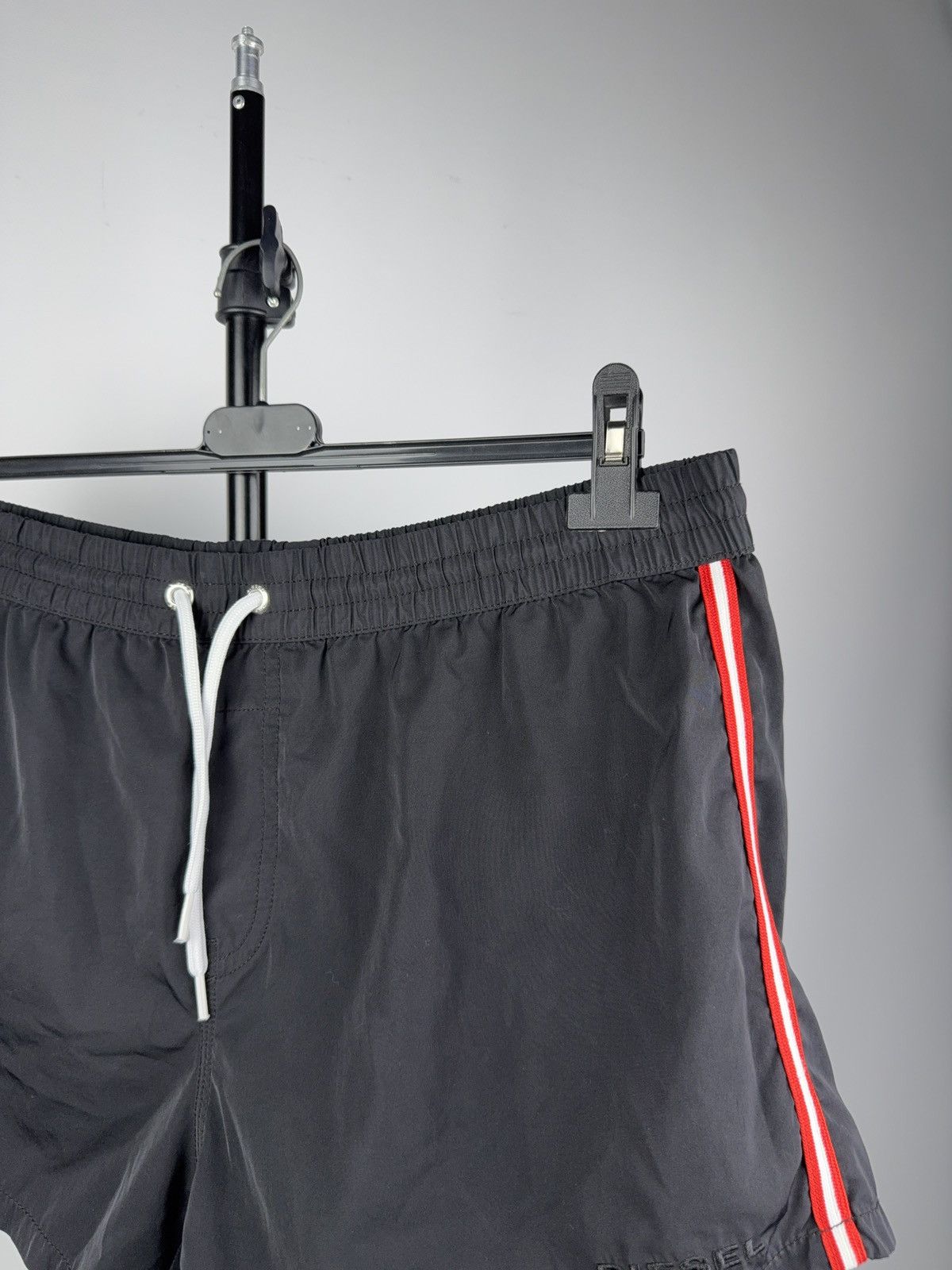 Diesel Luxury Diesel Beachwear Black Red Stripe Swim Shorts Size US 33 - 4 Thumbnail