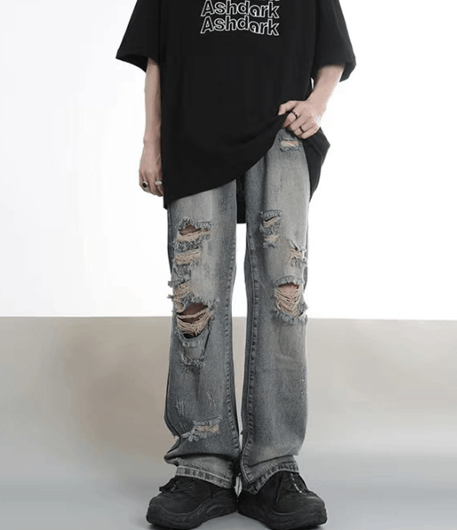 Japanese Brand High street hip hop distressed washed ripped jeans y2k Size US 32 / EU 48 - 3 Thumbnail
