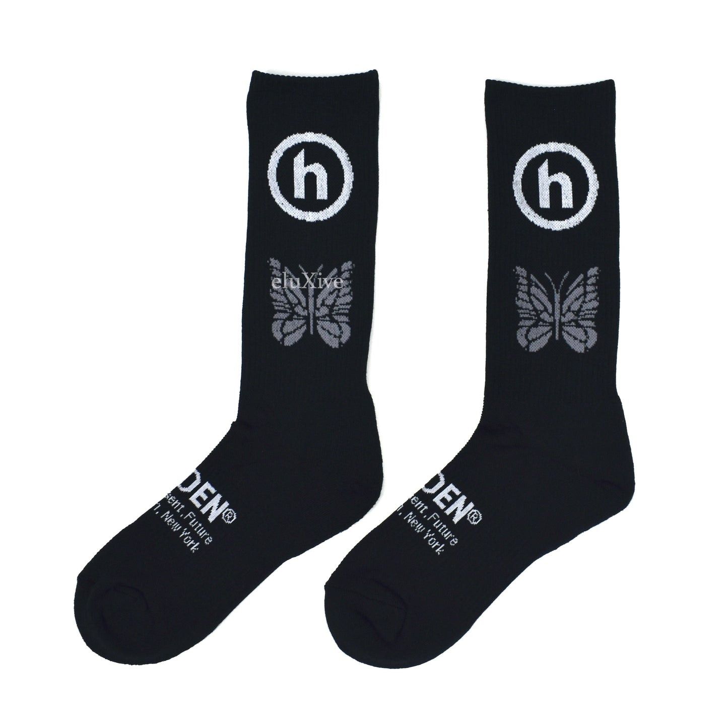 HIDDEN × Needles Hidden NY Needles Logo Knit Socks Black Size ONE SIZE - 1 Thumbnail