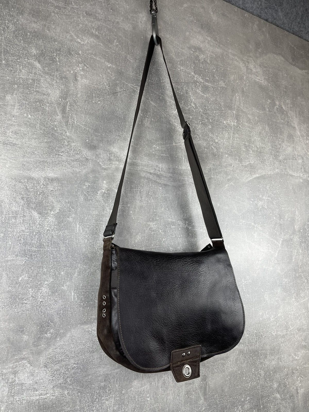 Mandarina Duck Mandarina Duck Leather Messenger Shoulder Bag Black Brown Size ONE SIZE - 3 Thumbnail