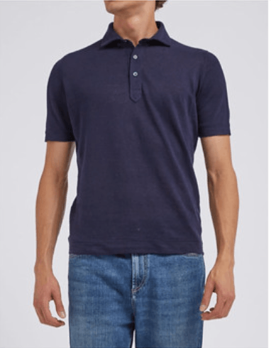 image of Brunello Cucinelli O1W1Db10524 Polo Sweaters In Navy, Men's (Size XL)