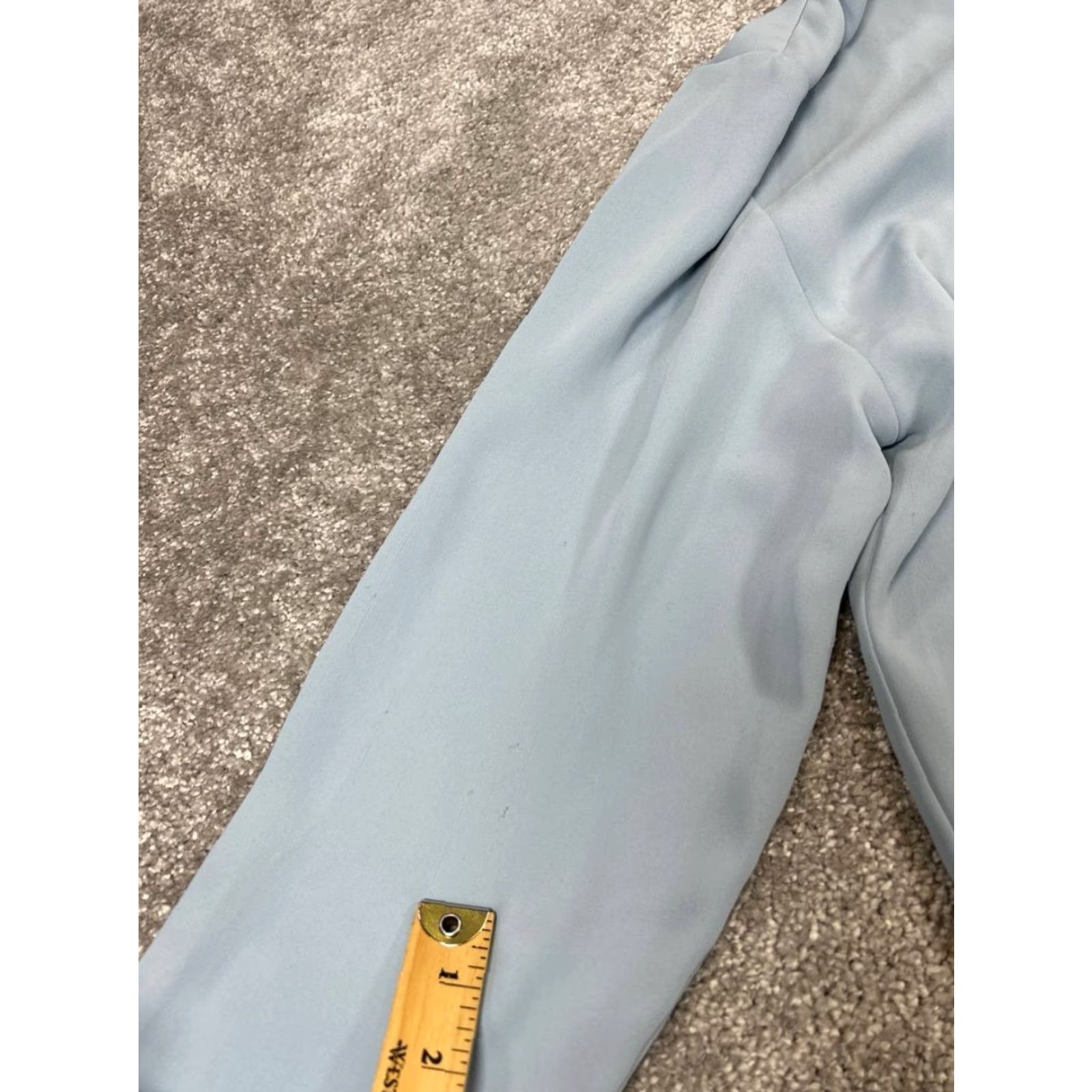 Vintage Babaton Shirt Womens M Blue Blouse Casual Lightweight Polyester Button Crew Neck Long Sleeve Size M / US 6-8 / IT 42-44 - 5 Thumbnail