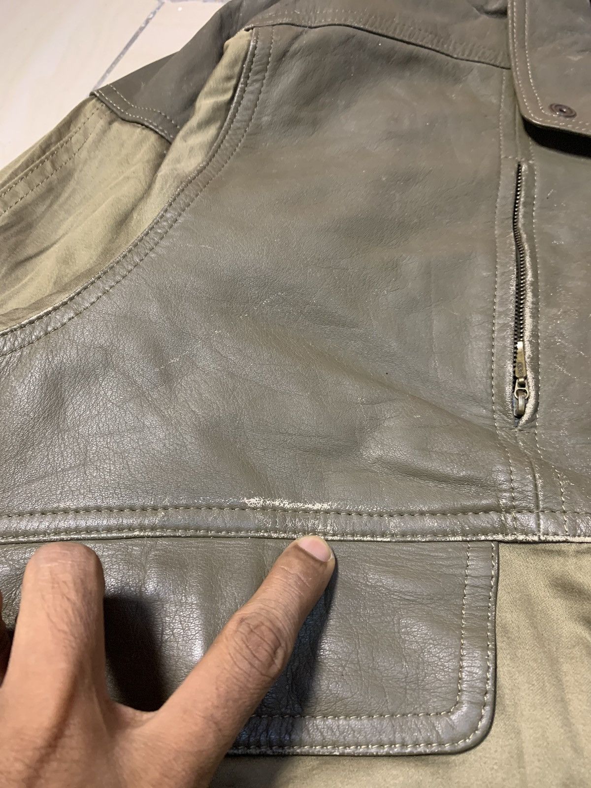 Japanese Brand RARE ORB BY MIZUNO COW LEATHER X COTTON JACKET RARE DESIGN Size US M / EU 48-50 / 2 - 6 Thumbnail