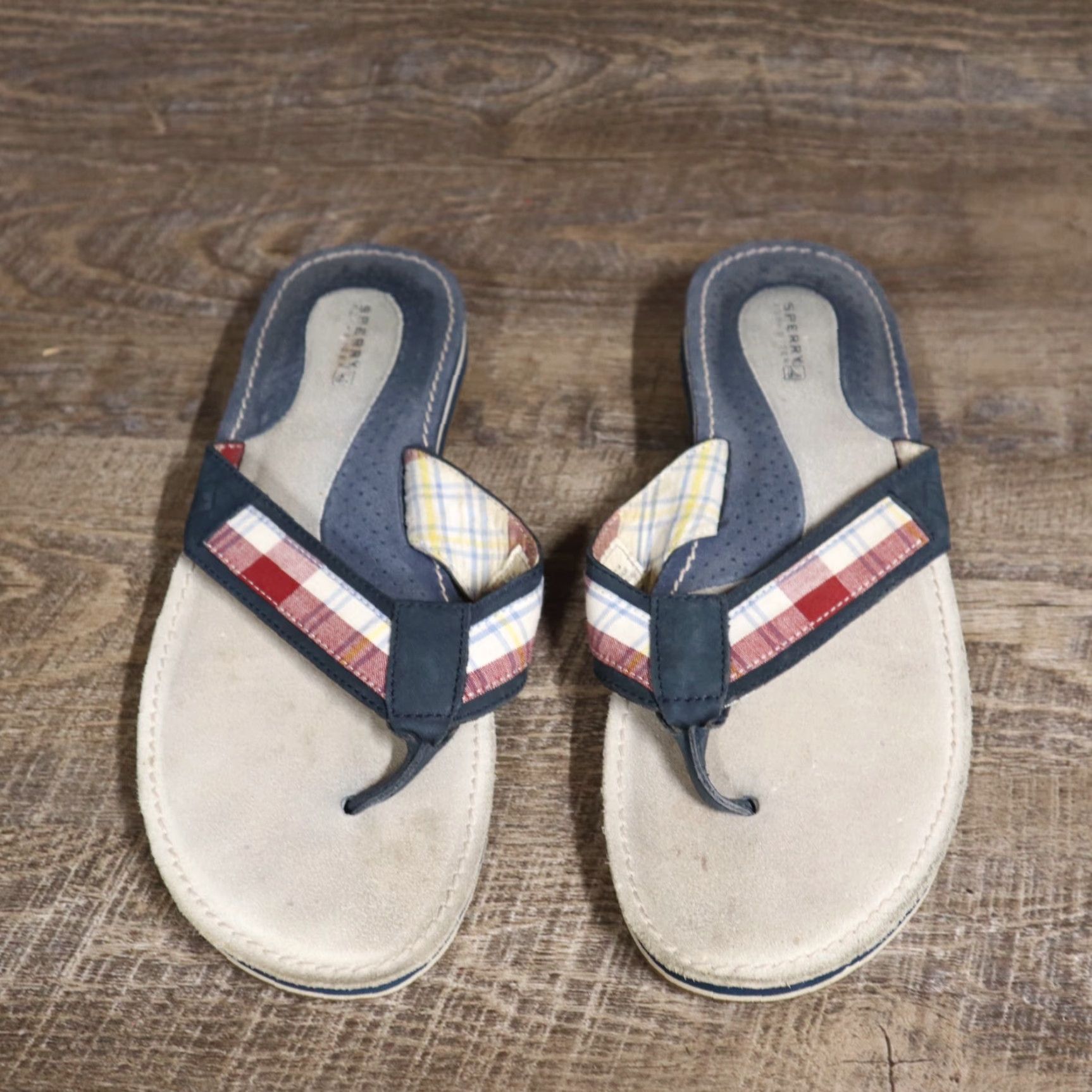 Sperry Sperry Top-Sider Flip Flops Tan Leather Stripes Thong Sandal Women's US 10 Tan Leather Striped Flip Flop Casual Shoes Size US 10 / IT 40 - 3 Thumbnail