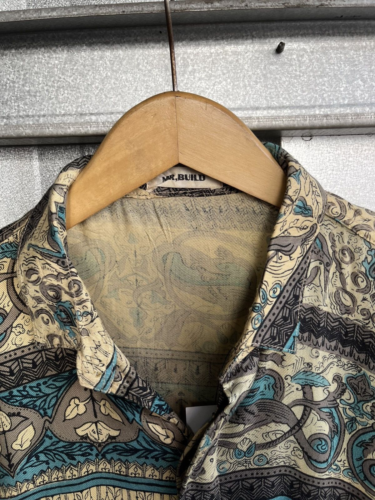 Mr. Gentleman Batik double pocket 3d pattern shirt wood button Size US XXL / EU 58 / 5 - 4 Thumbnail