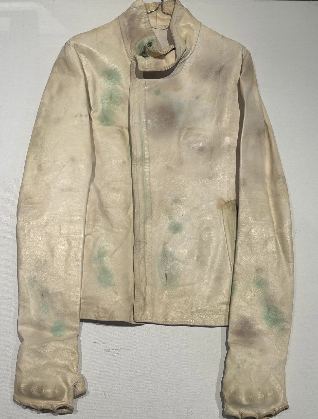 image of Carol Christian Poell Gsp Leather Jacket in White, Men's (Size Medium)