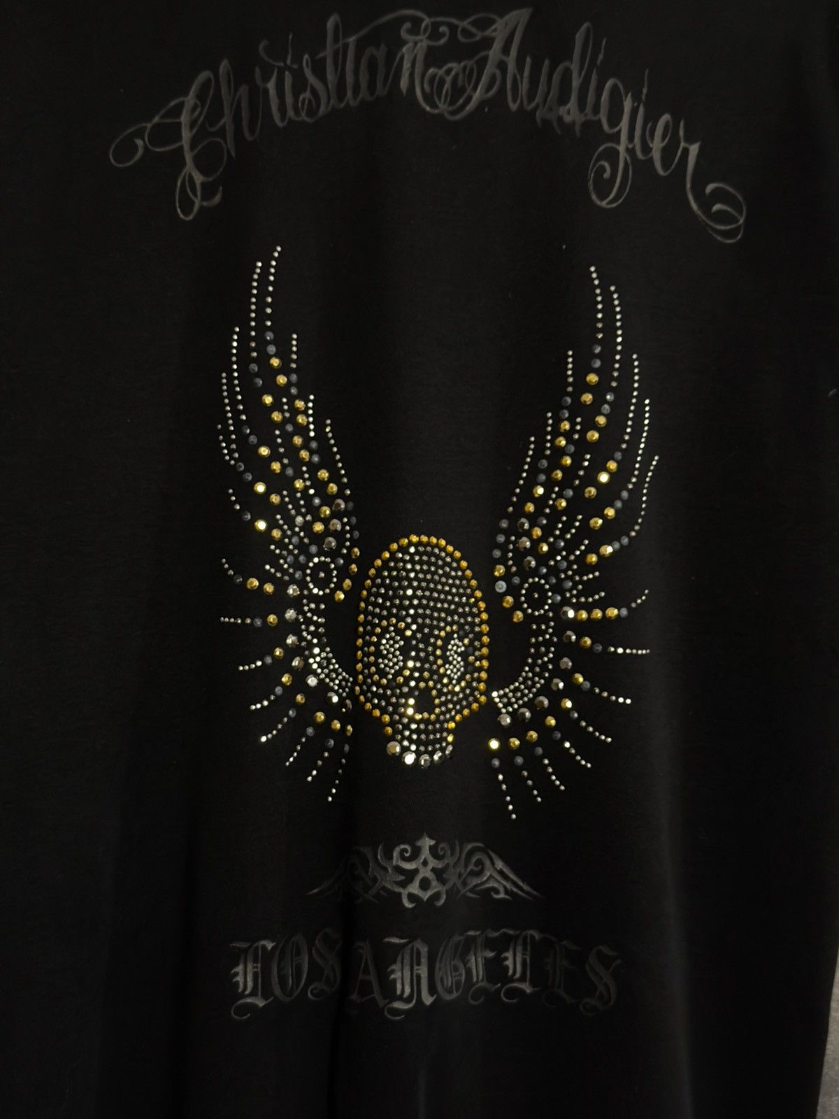 Christian Audigier Vintage Christian Audigier Skull Rhinestones Y2K Polo Tshirt Size US L / EU 52-54 / 3 - 5 Thumbnail