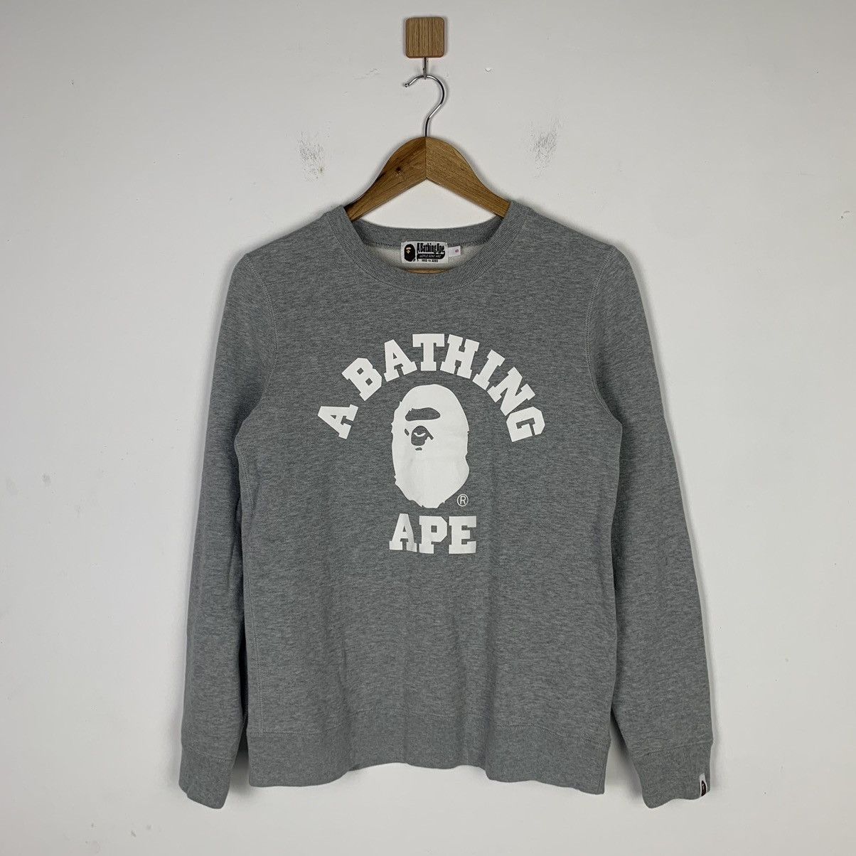 Image of Bape College Crewneck in Grey, Women's (Size Small)