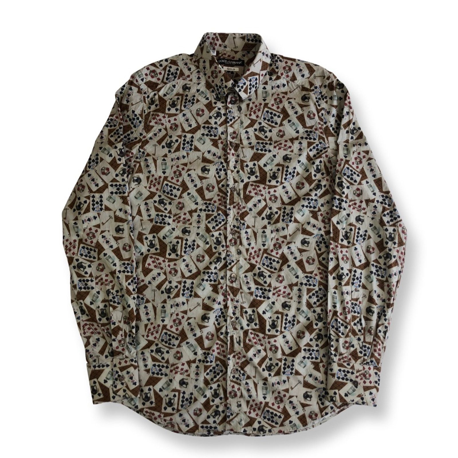 Dolce & Gabbana Dolce & Gabbana Playing Cards Logo Shirt Size US S / EU 44-46 / 1 - 2 Thumbnail