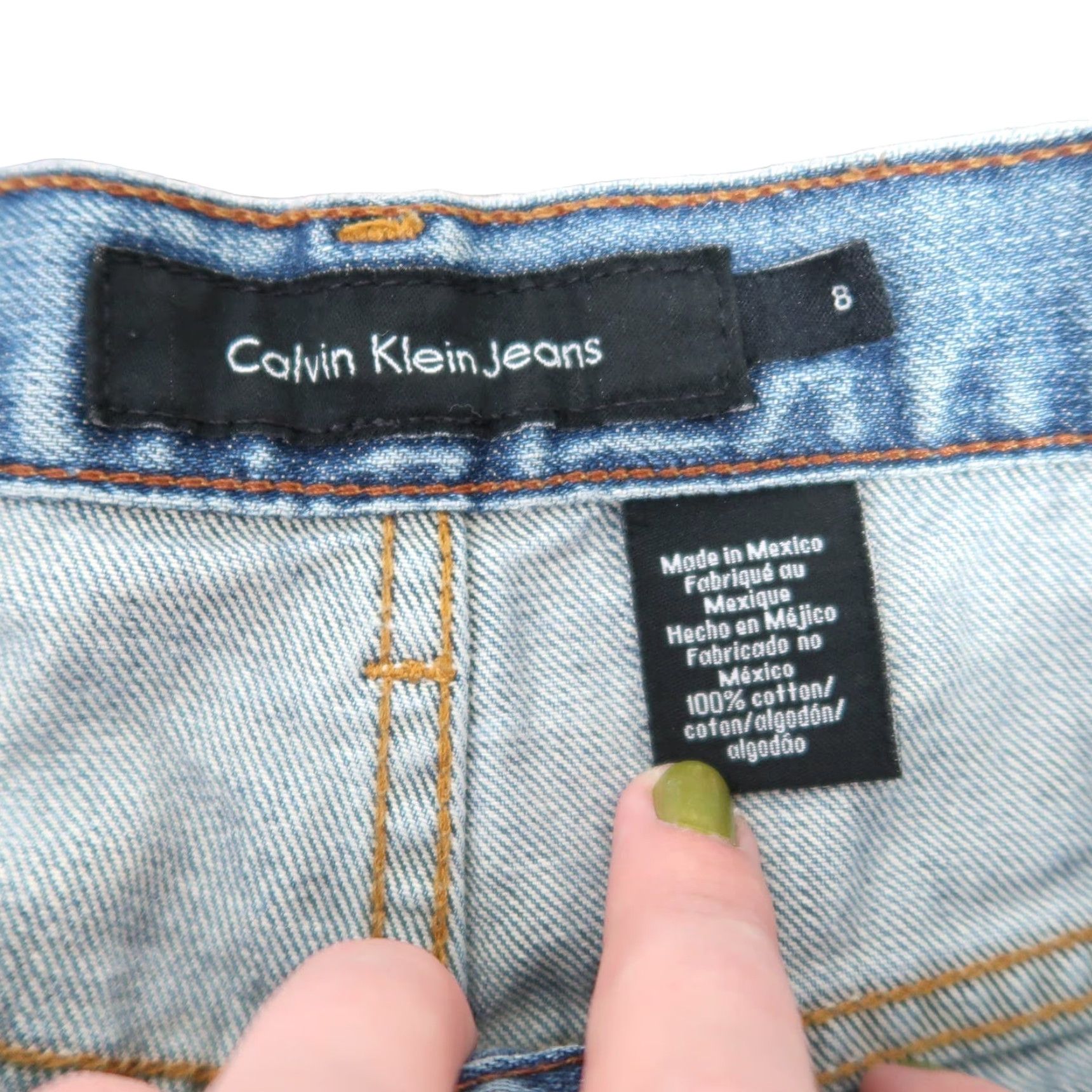 Calvin Klein VINTAGE Calvin Klein Jeans Women 8 Straight Light Wash Denim 90s High Rise Slim 30W 31Inseam Blue Mens? Women Size 30" / US 8 / IT 44 - 6 Thumbnail