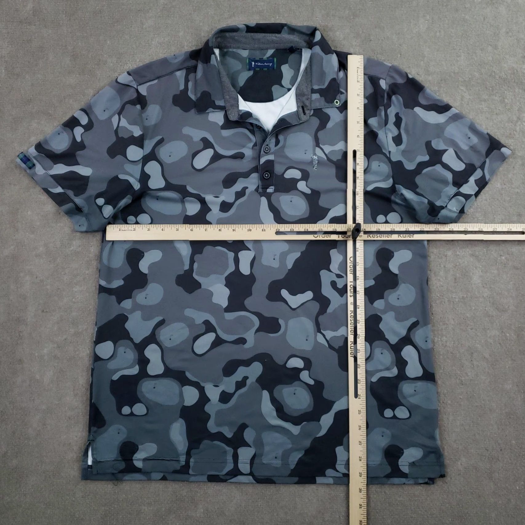 Vintage William Murray Polo Shirt Mens L Gray Camouflage Golf Short Sleeve Shirt Size US L / EU 52-54 / 3 - 2 Thumbnail