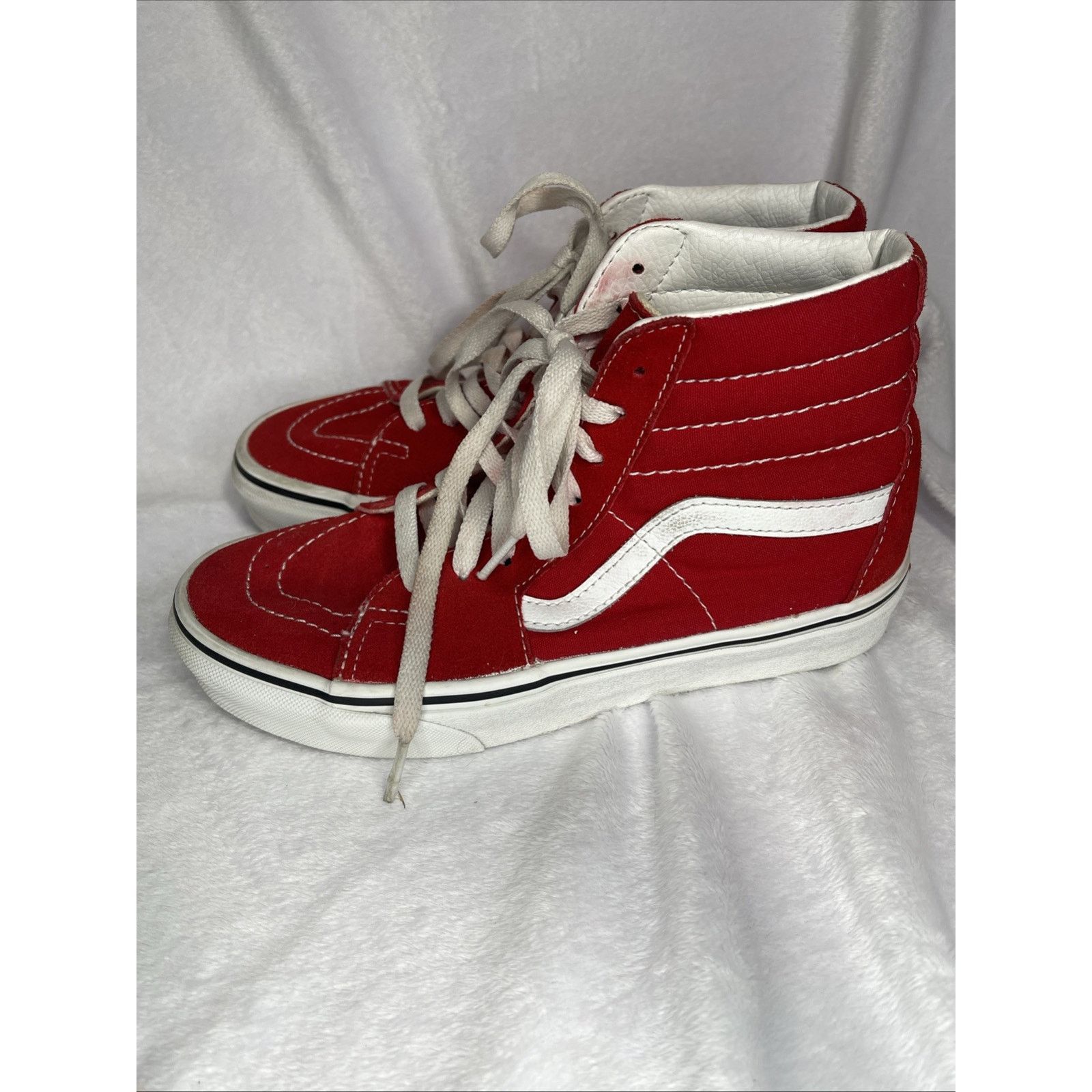 Vans VANS Sk8 Hi-Top Sneaker Red & White - Women’s Sz 6.5 - NICE! Size US 6.5 / EU 39-40 - 5 Thumbnail