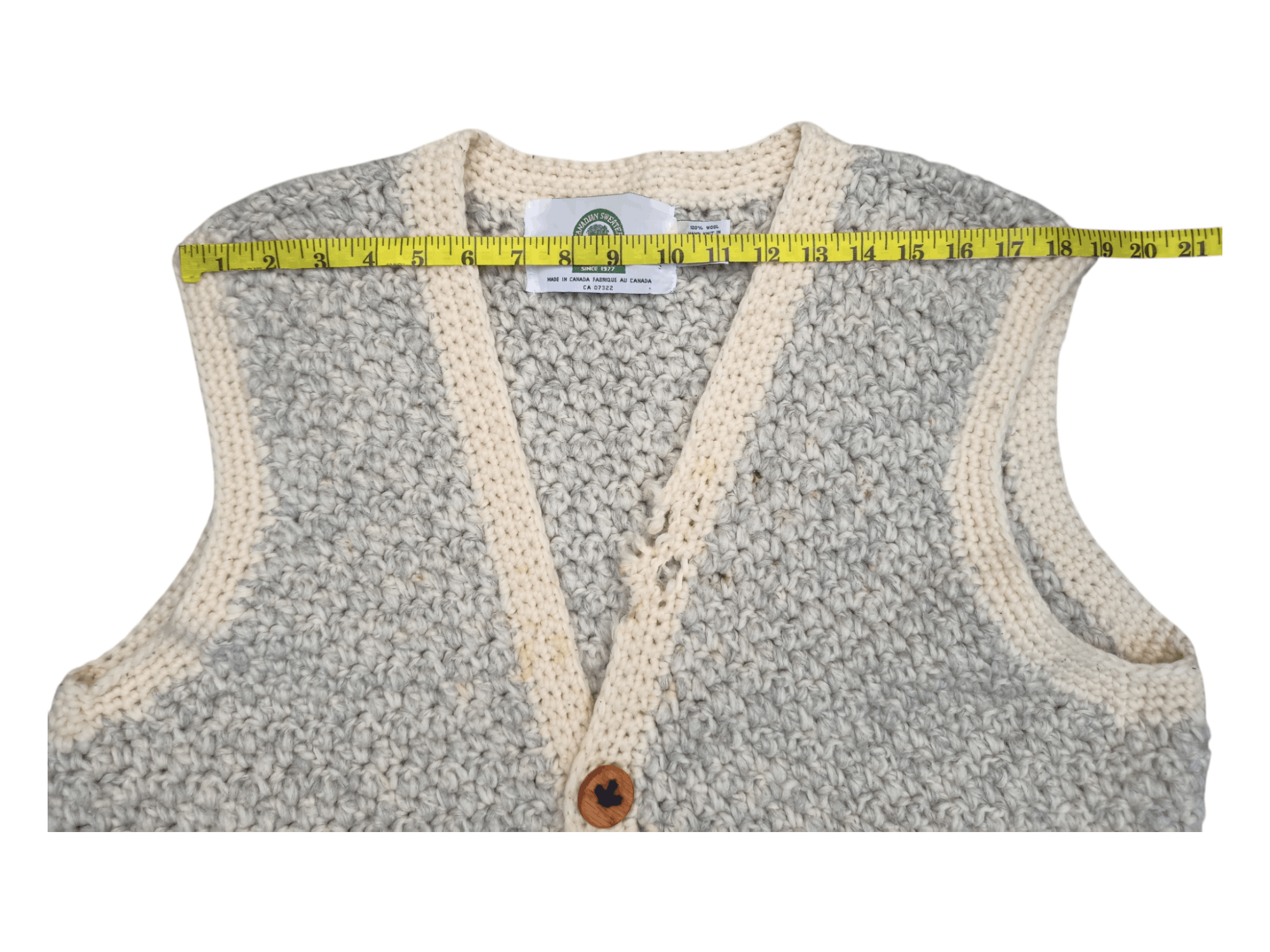 Vintage Vintage 💥 Canadian Sweater 💥 Wool Hand Knit Vest Size US L / EU 52-54 / 3 - 22 Thumbnail