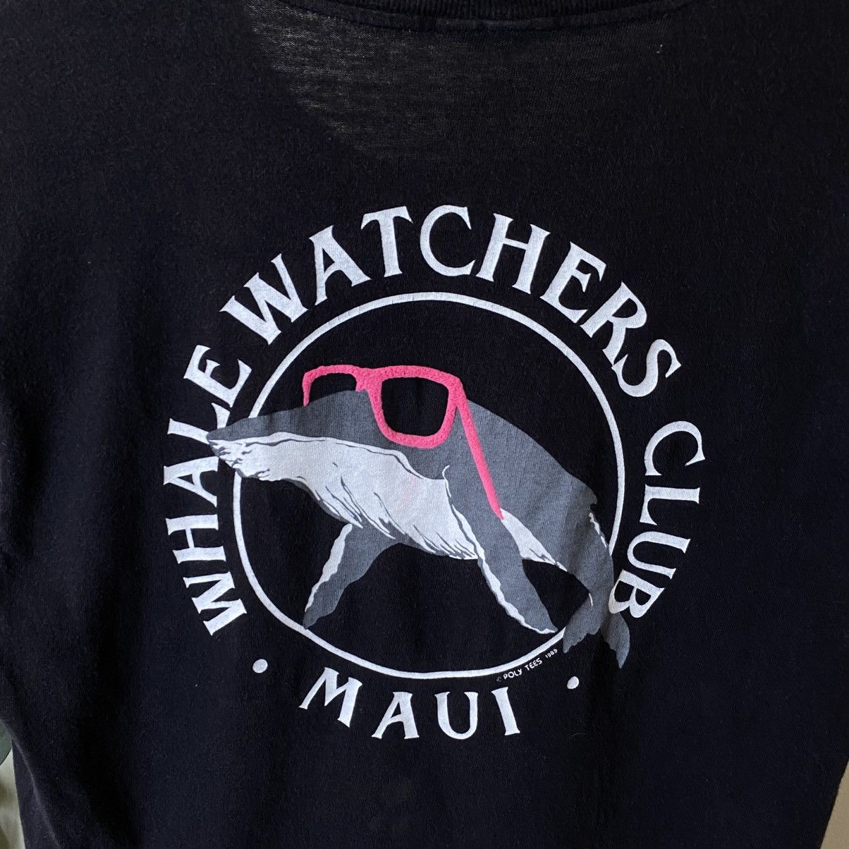 Vintage Vintage 1985 Maui Whale Watchers Club Poly Tees T Shirt Size US S / EU 44-46 / 1 - 2 Thumbnail