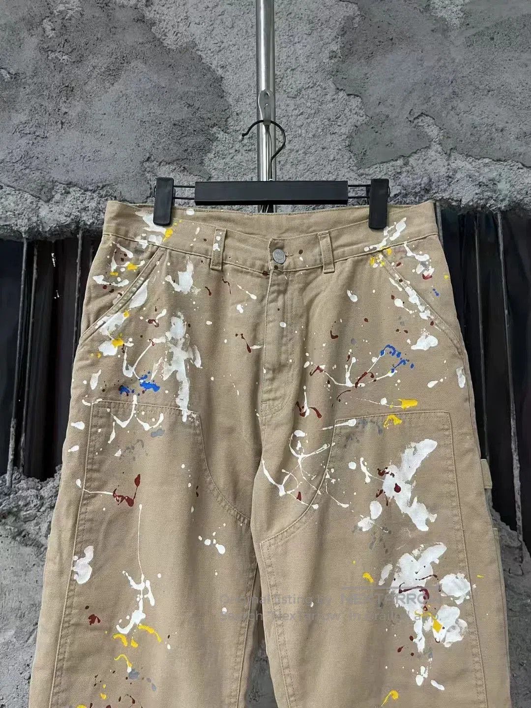 Martine Rose Martine Rose Khaki Splatter Carpenter Jeans. Size US 26 / EU 42 - 4 Thumbnail