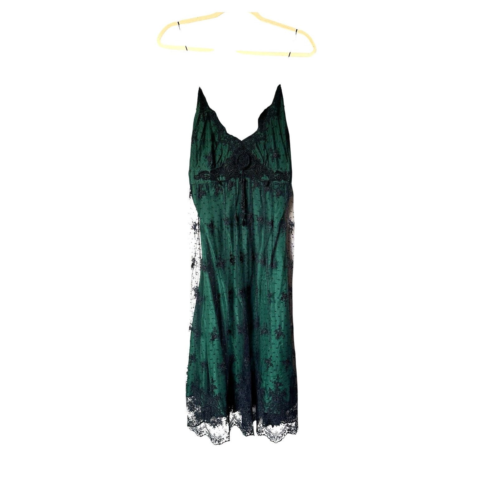 Other Miguelina Green Floral Sexy Sheer Lingerie Lace Slip Dress Size M / US 6-8 / IT 42-44 - 1 Thumbnail