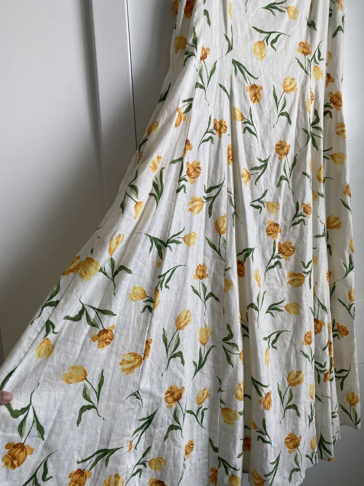 Joie JOIE SZ14 White/yellow Floral Linen blend Midi Dress-NWT Size XL / US 12-14 / IT 48-50 - 5 Thumbnail