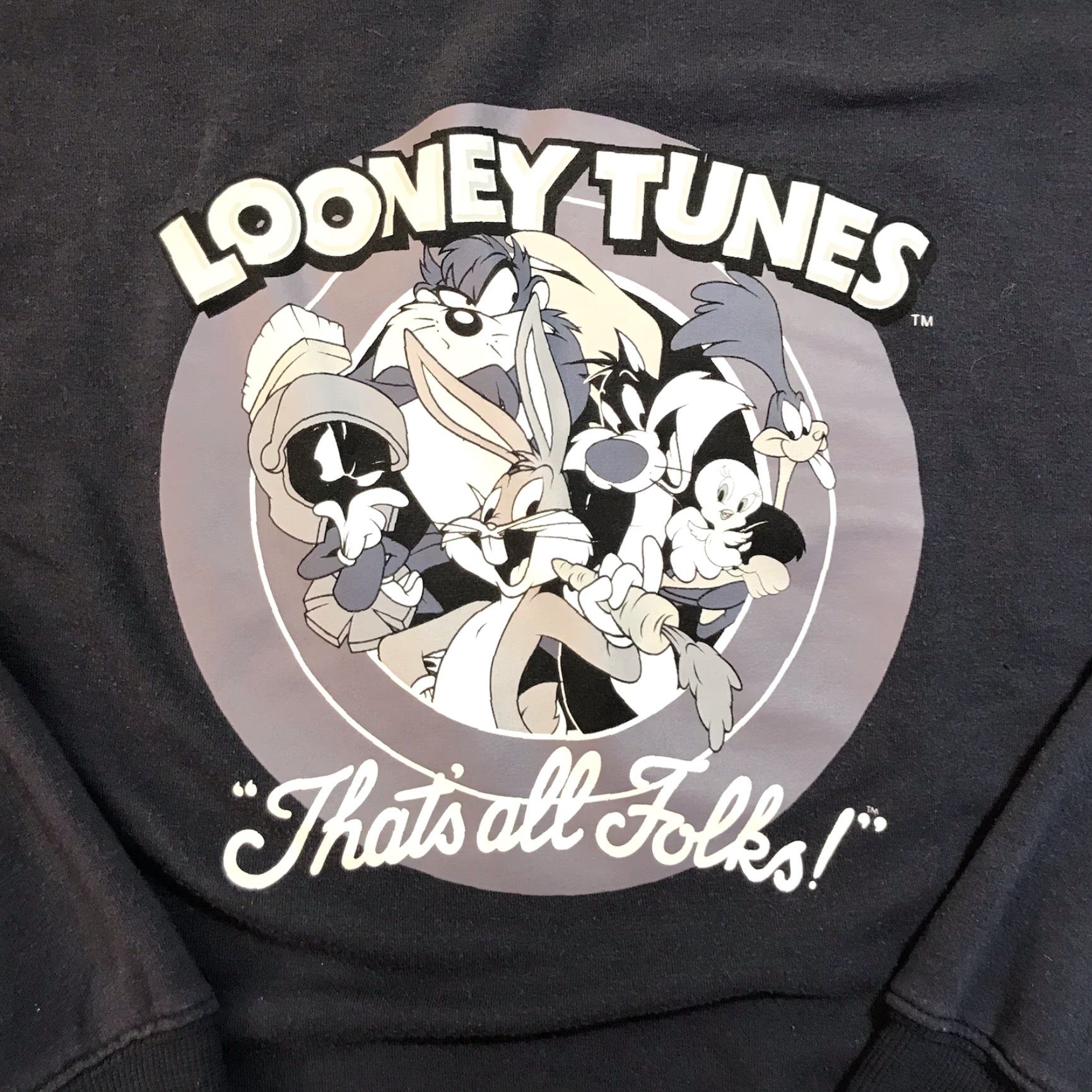Vintage Looney Tunes Women's Crewneck Long Sleeve T Shirt M Gray White Logo 90s Casual Logo Shirt Womens Size M / US 6-8 / IT 42-44 - 2 Thumbnail