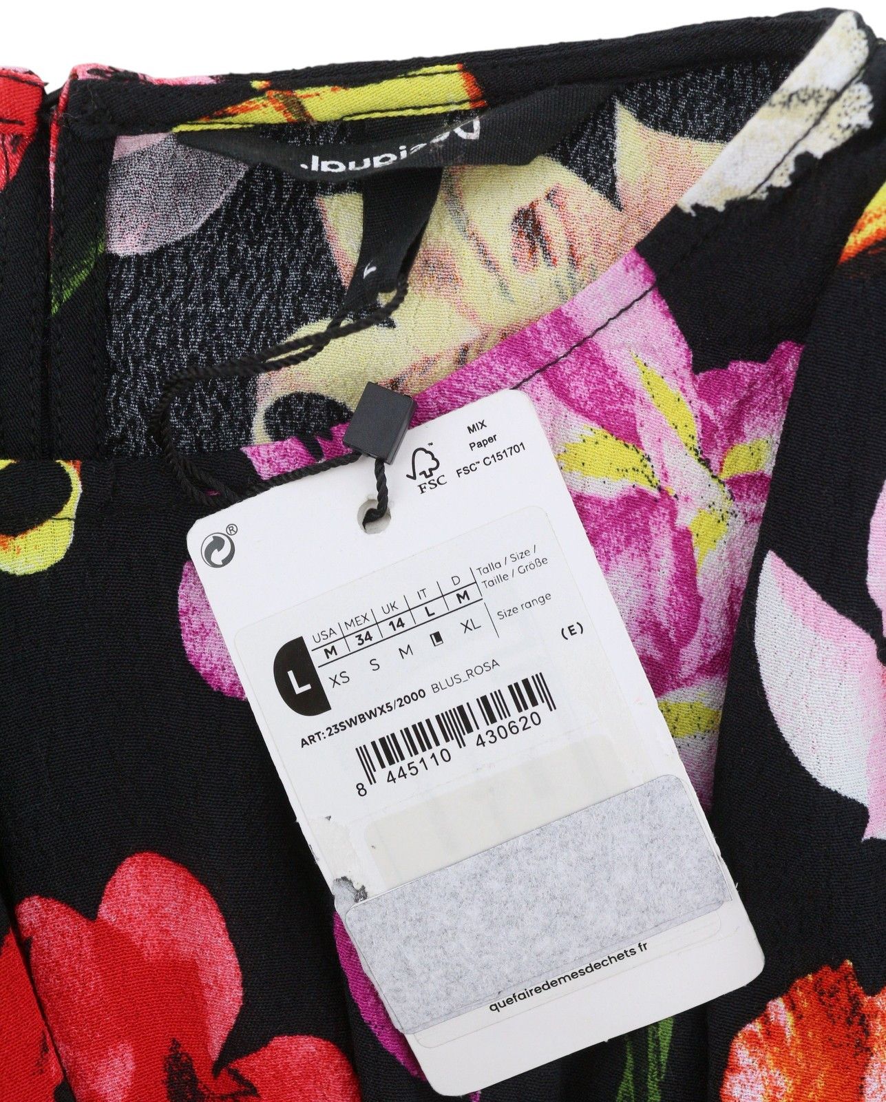 Desigual BLUS ROSA L Colourful Floral Cropped Blouse 88936 Size L / US 10 / IT 46 - 11 Thumbnail