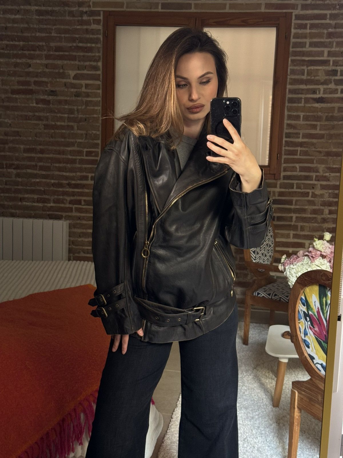 Pinko Pinko Bora Chiodo Leather Jacket Black Size S / US 4 / IT 40 - 3 Thumbnail