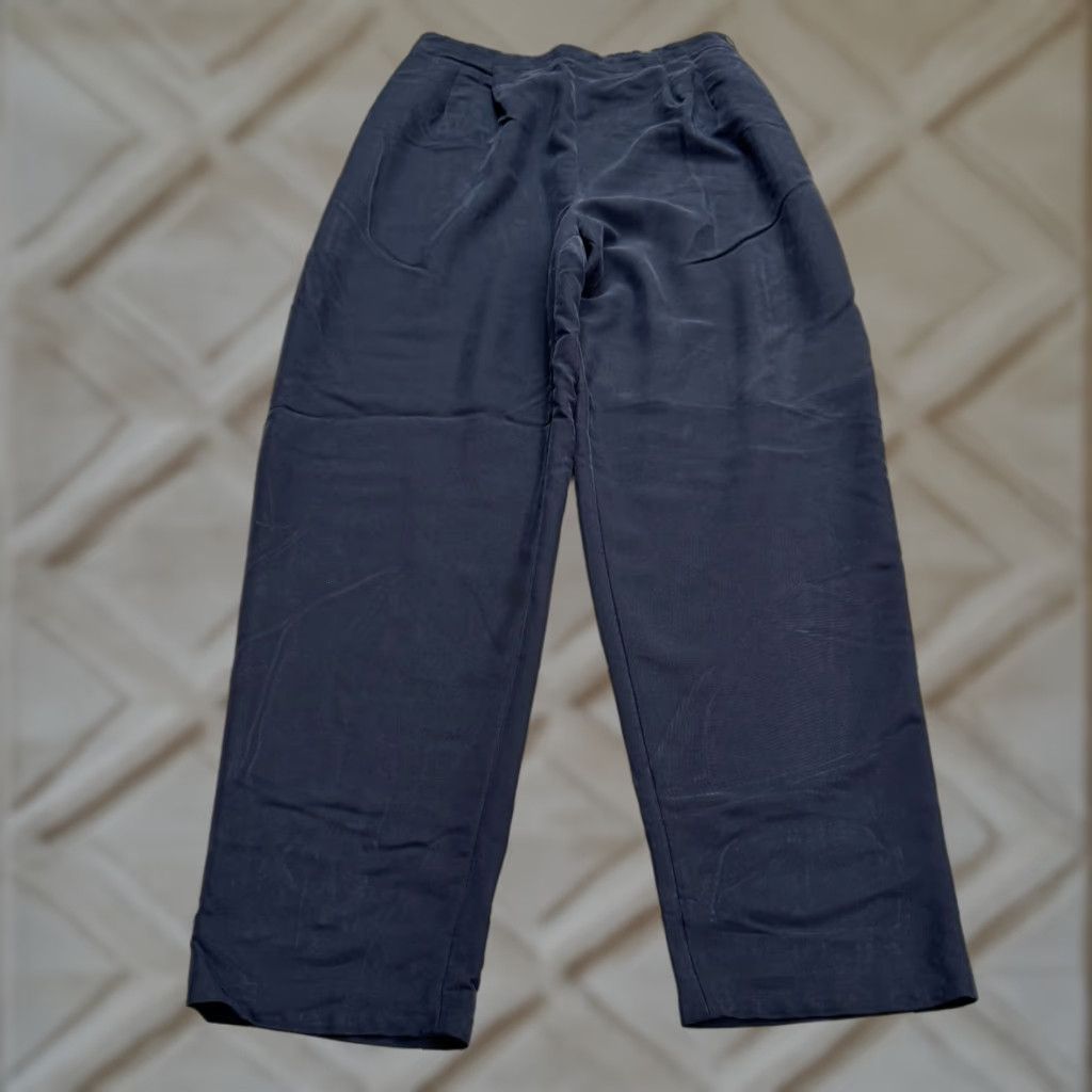Talbots Talbots Vintage 90's High Rise Dress Pants Trousers Womens 14 Navy Blue Classic Straight Front Officewear Dress Pants Women 14 Blue Talbots Womens Size 36" / US 14 / IT 50 - 1 Thumbnail