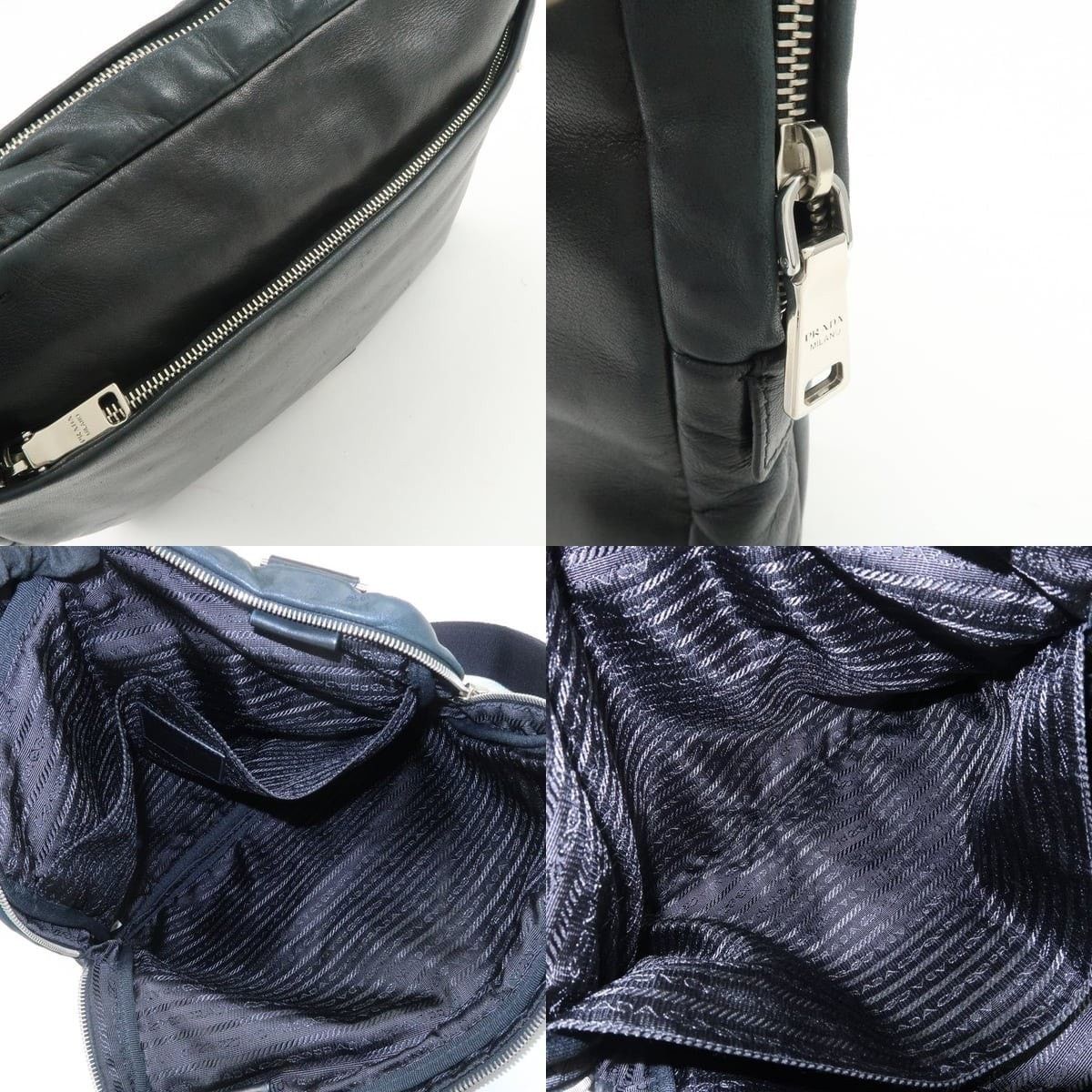 Prada Prada Triangle Logo Lambskin Crossbody Bag Black Size ONE SIZE - 7 Thumbnail