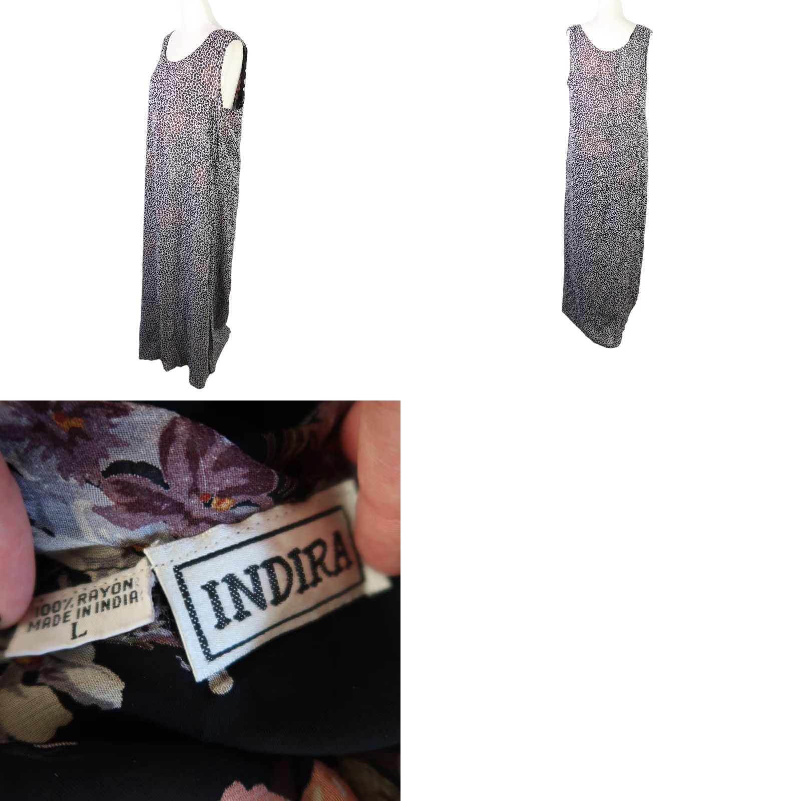 Vintage VINTAGE 90s Indira Maxi Dress Size L / US 10 / IT 46 - 8 Thumbnail