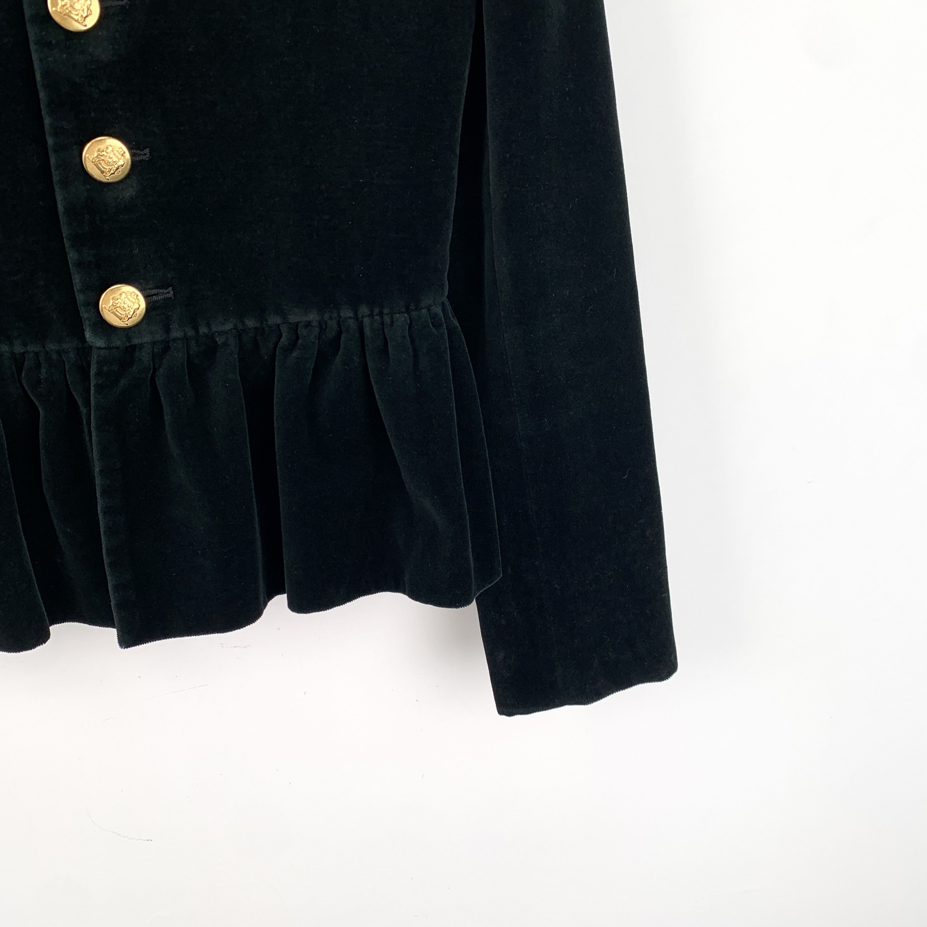 Celine Celine Black Velvet Cotton Long Sleeve Jacket (Size XS) Size XS / US 0-2 / IT 36-38 - 5 Thumbnail