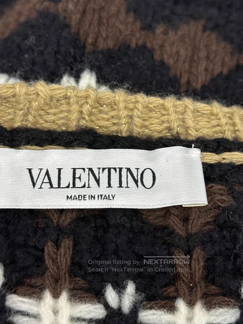 Valentino Valentino Wool striped monogram knit sweater with long sle Size M / US 6-8 / IT 42-44 - 4 Thumbnail