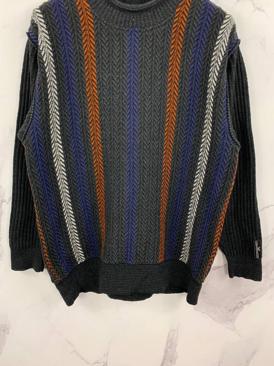 Carlo Colucci Carlo Colucci Multicolor Herringbone Knit Sweater Size 50 Size US M / EU 48-50 / 2 - 3 Thumbnail