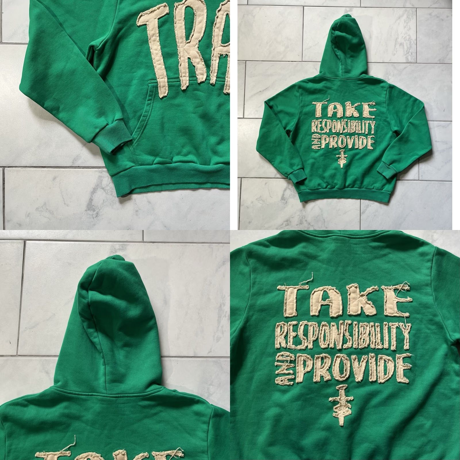 Vintage TRAP Hoodie Sweatshirt Small Men Pullover Green Logo Vintage: No Size US S / EU 44-46 / 1 - 8 Thumbnail