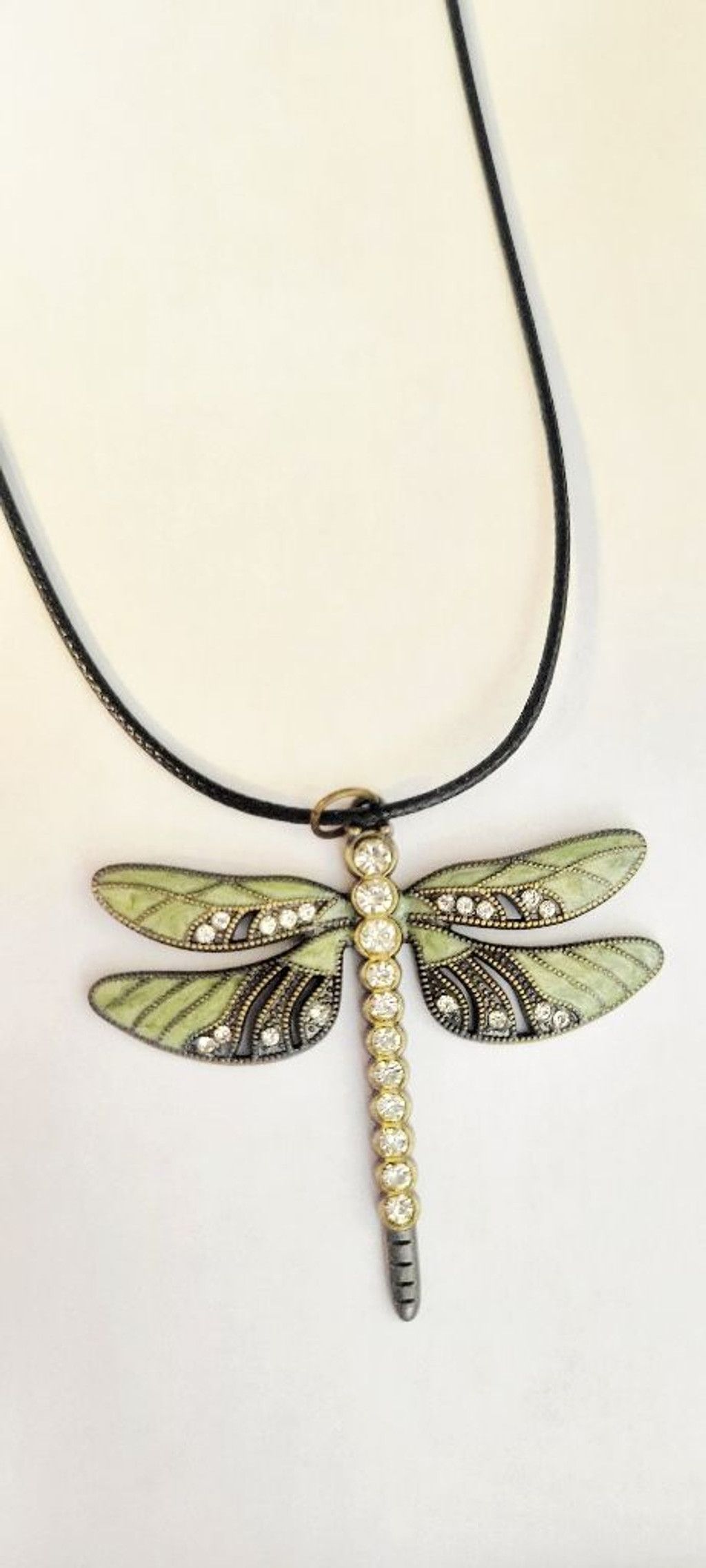 Other Green enamel & rhinestone dragonfly pendant Necklace Size ONE SIZE - 4 Thumbnail