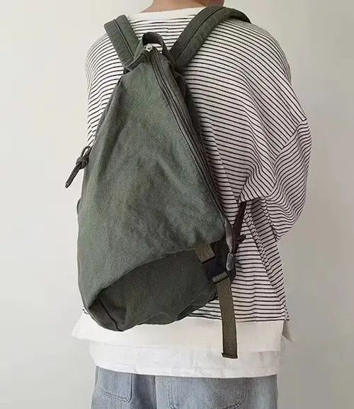 Japanese Brand Retro y2k irregular canvas backpack aesthetic Size ONE SIZE - 3 Thumbnail