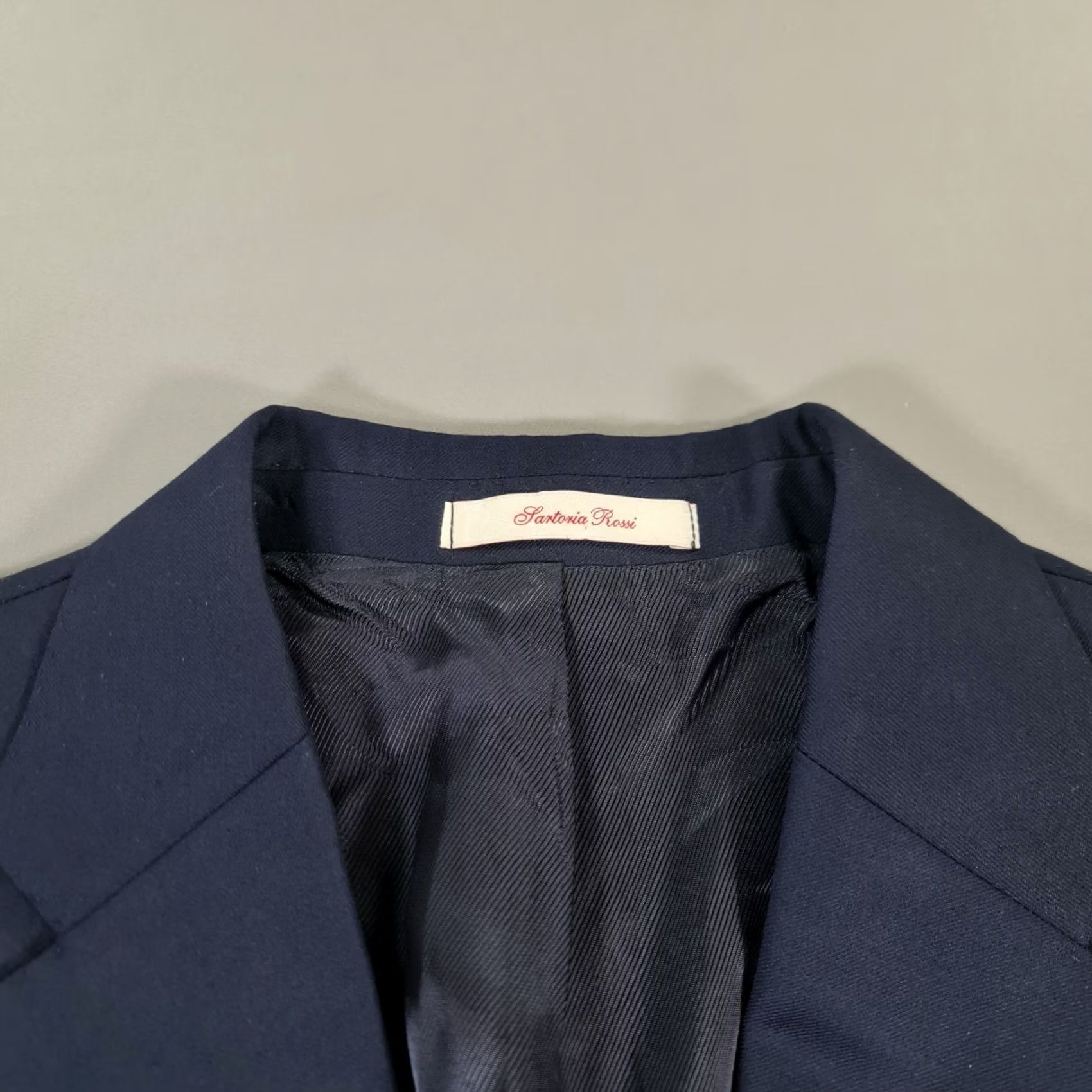Vintage Sartoria Rossi Mens Suit Jacket 40 R Navy Blue Wool Blazer Mens Size 40R - 3 Thumbnail