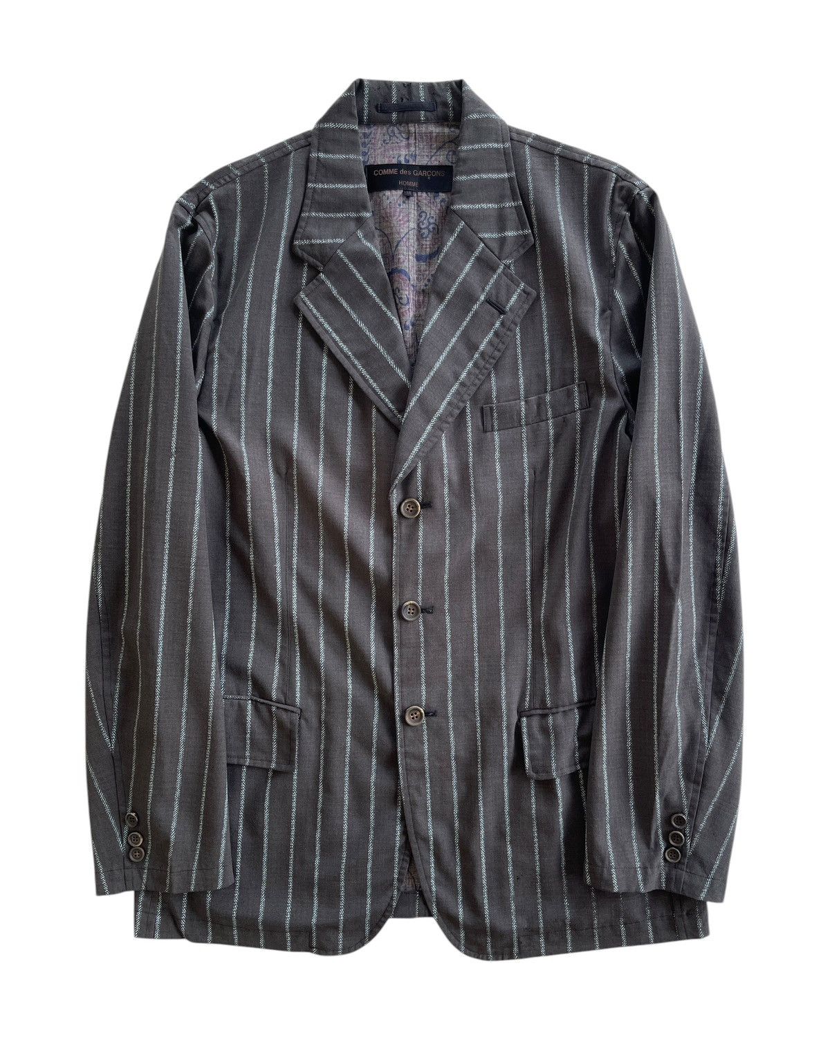 Comme des Garcons Homme AD2003 Comme Des Garcons Stripe Paisley Jacket Size US M / EU 48-50 / 2 - 2 Thumbnail