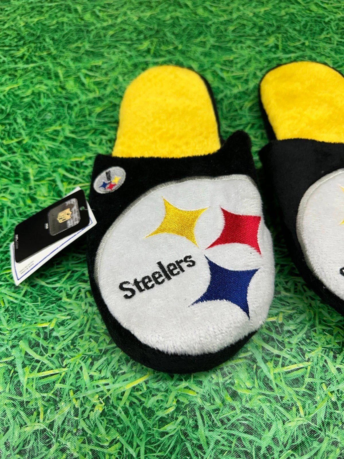NFL Pittsburgh Steelers NFL big logo plush xlarge slippers Size ONE SIZE - 2 Thumbnail
