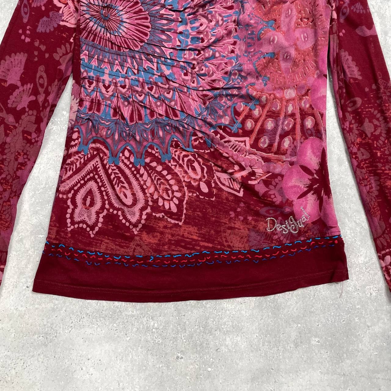 Desigual Desigual Y2K Long Sleeve Top Women’s Red/ Pink Size S Size S / US 4 / IT 40 - 6 Thumbnail