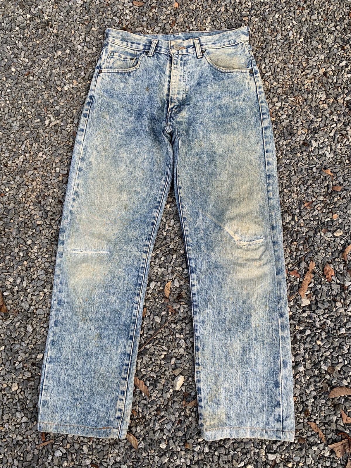 Kapital VINTAGE LEVI'S 502X BIG E SELVEDGE ASIDWASH DISTRESSED DENIM Size US 28 / EU 44 - 2 Thumbnail
