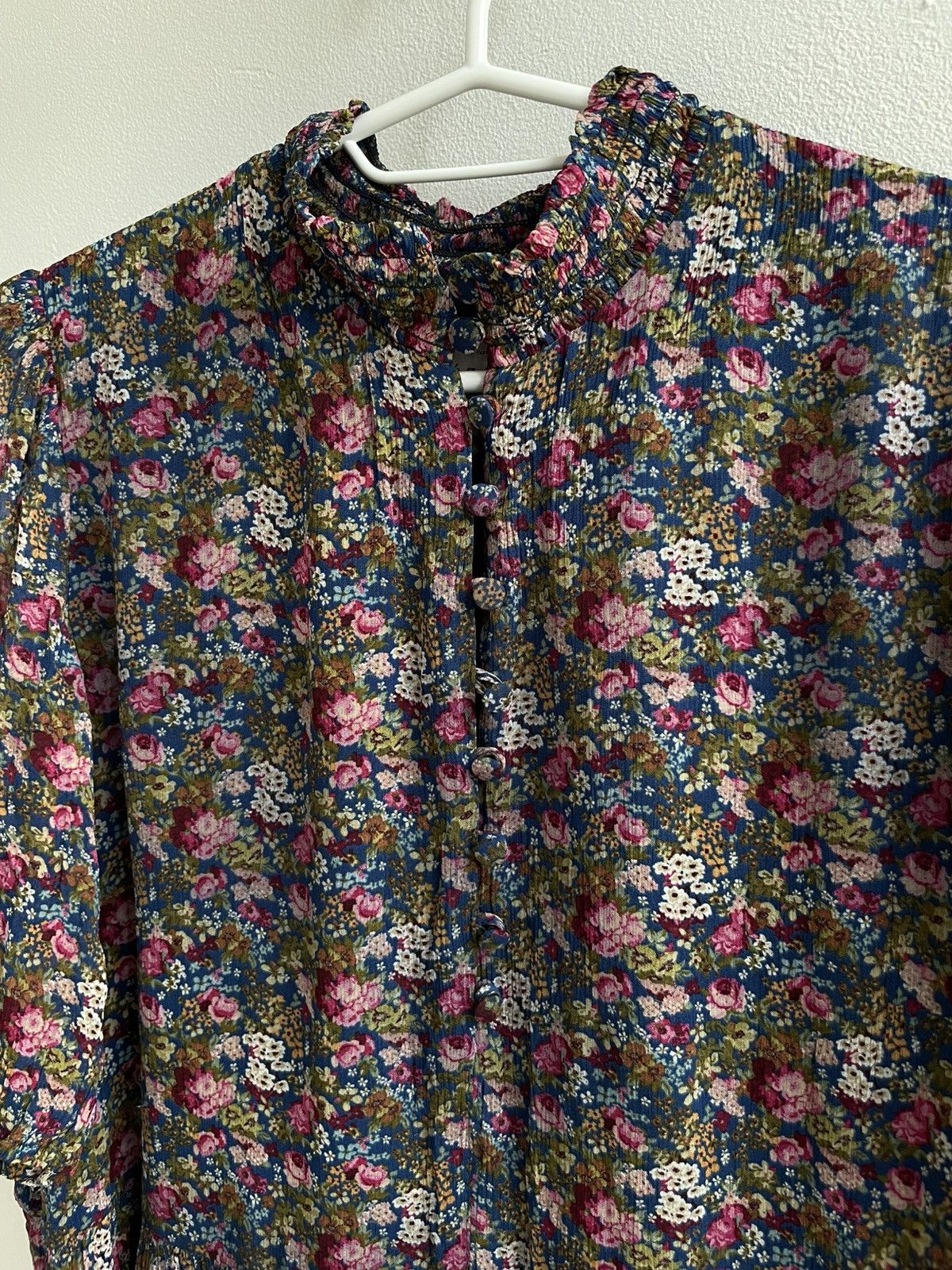 Designer × Sezane SÉZANE Holy Dress Floral Flower Midi Mini Dress Size XS / US 0-2 / IT 36-38 - 4 Thumbnail