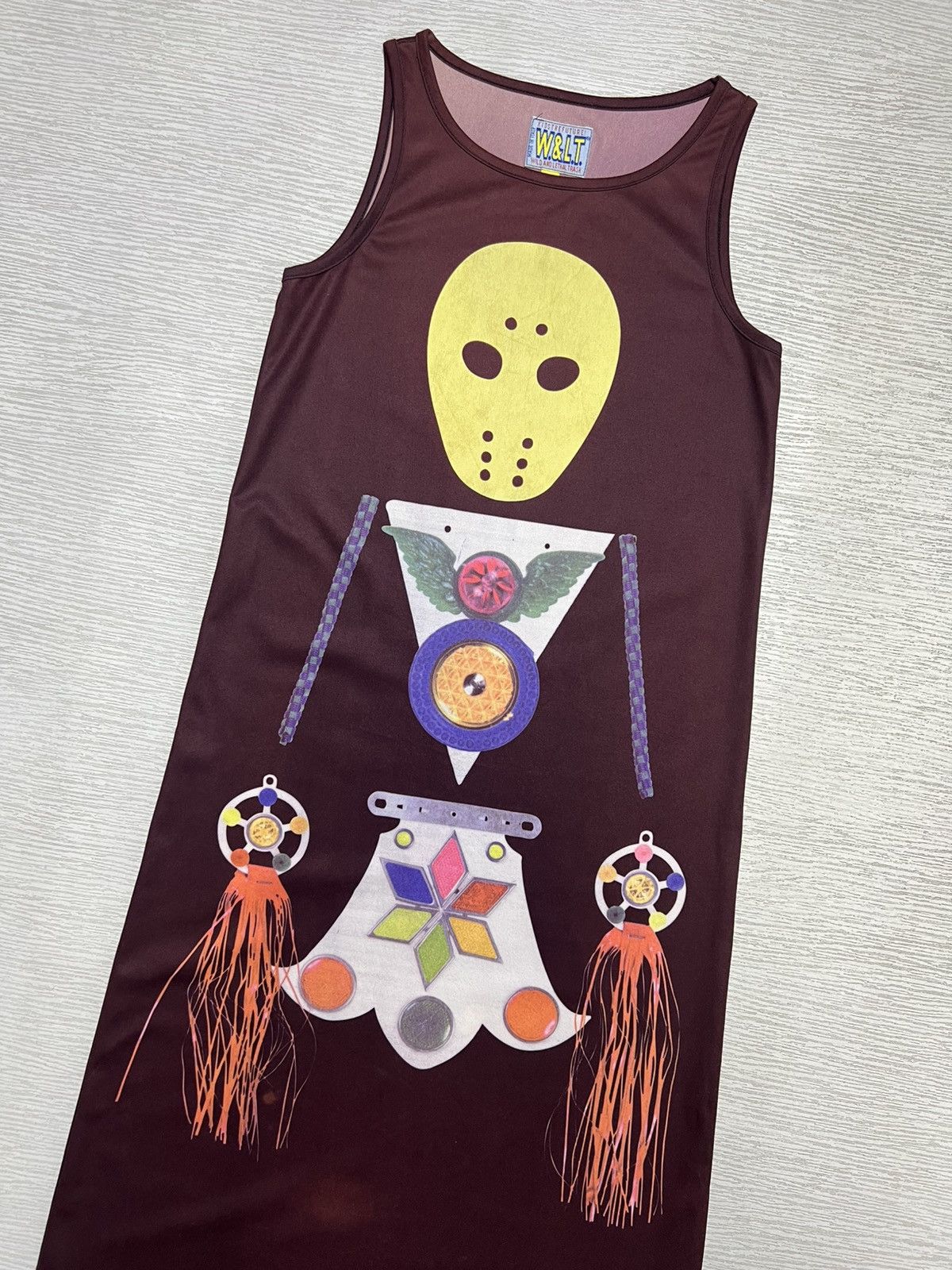Walter Van Beirendonck Archive W&LT - F/W ‘98 Logo Neon Orange Wrestler Midi Dress Size XS / US 0-2 / IT 36-38 - 3 Thumbnail