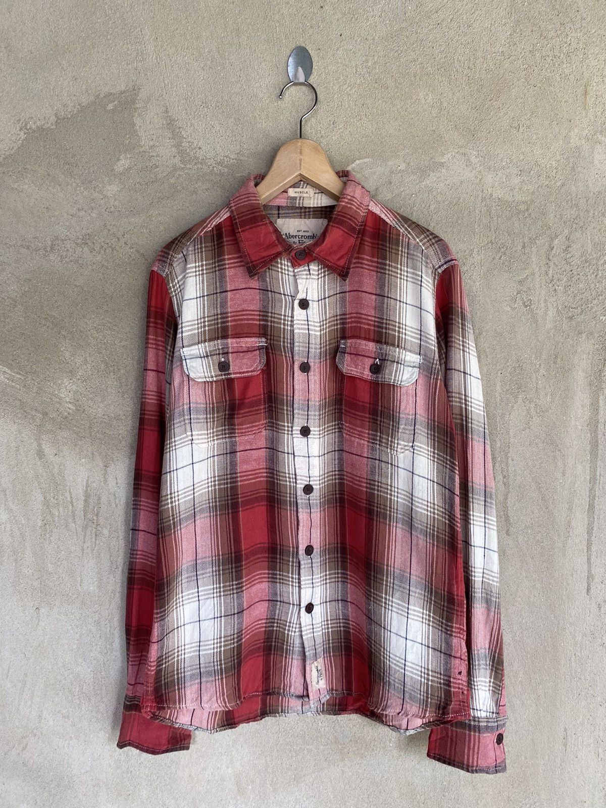 Abercrombie & Fitch Vintage Abercrombie & Fitch Plaid Tartan Flannel Shirt Size US M / EU 48-50 / 2 - 2 Thumbnail