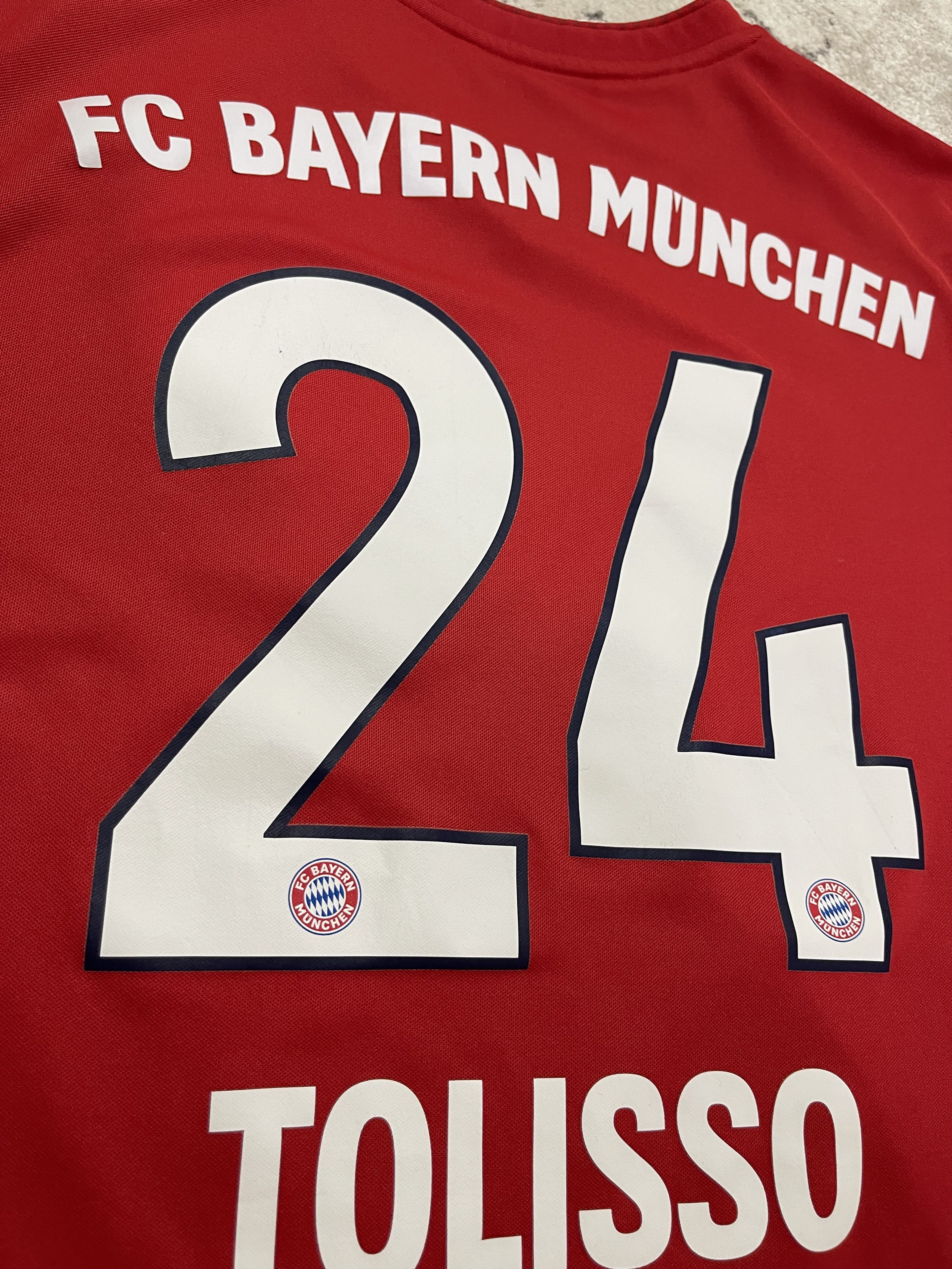 Adidas Adidas Bayern Munich Kids XL 2018/19 Tolisso #24 Red Size US S / EU 44-46 / 1 - 12 Thumbnail