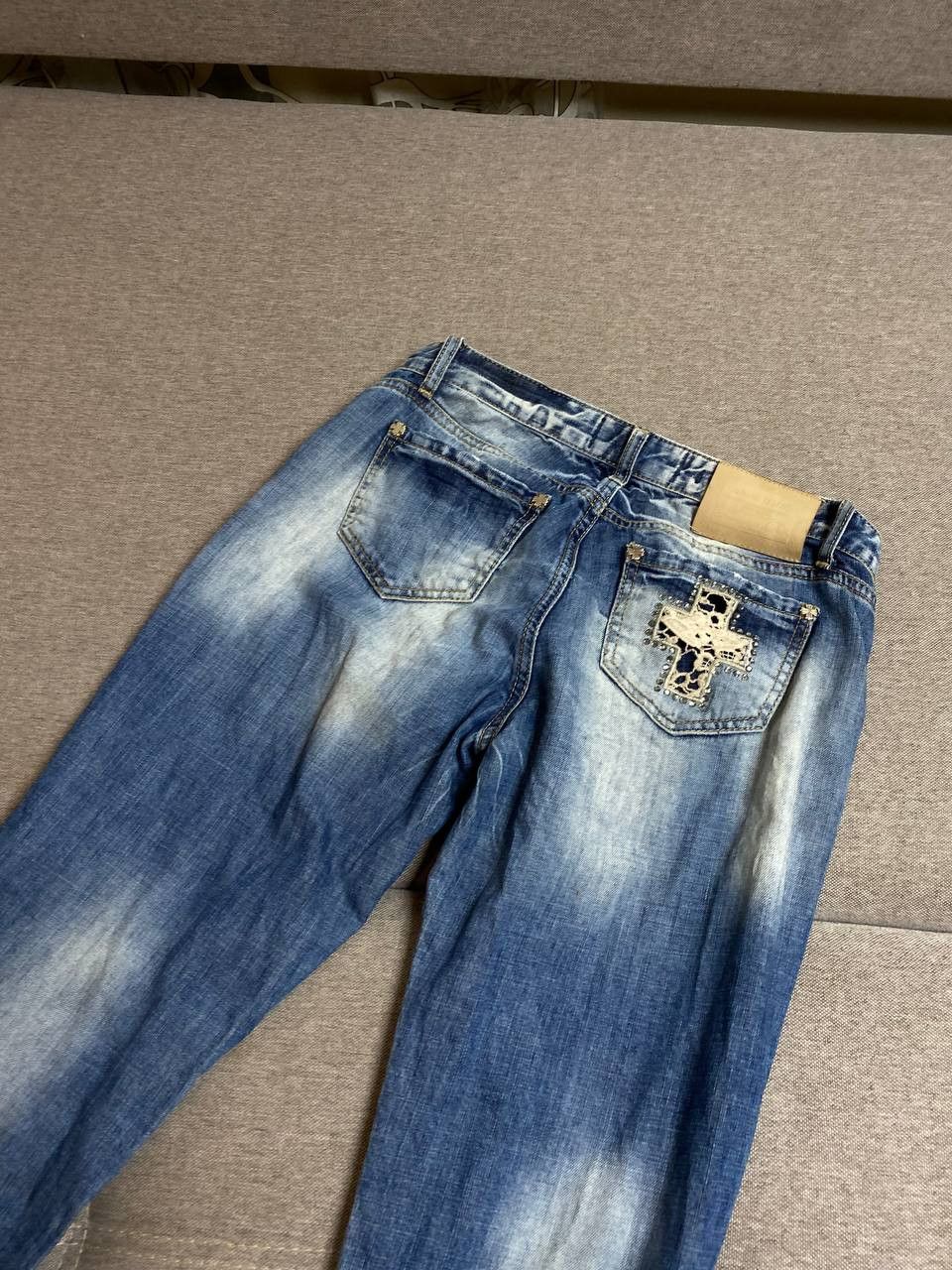 Japanese Brand × Vintage Vintage Japan Y2K Style stacked flared Distressed Camo Jeans Size US 28 / EU 44 - 4 Thumbnail