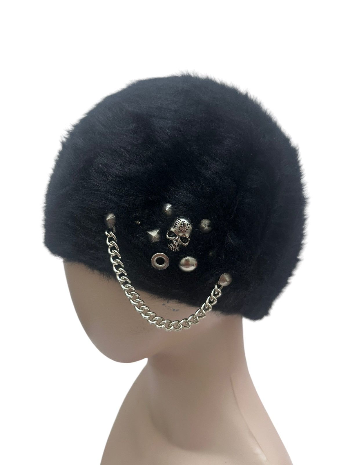 Japanese Brand × Vintage RARE ‼️ Punk Rock SEXPOT REVENGE Mohair Fur Cap Size ONE SIZE - 2 Thumbnail