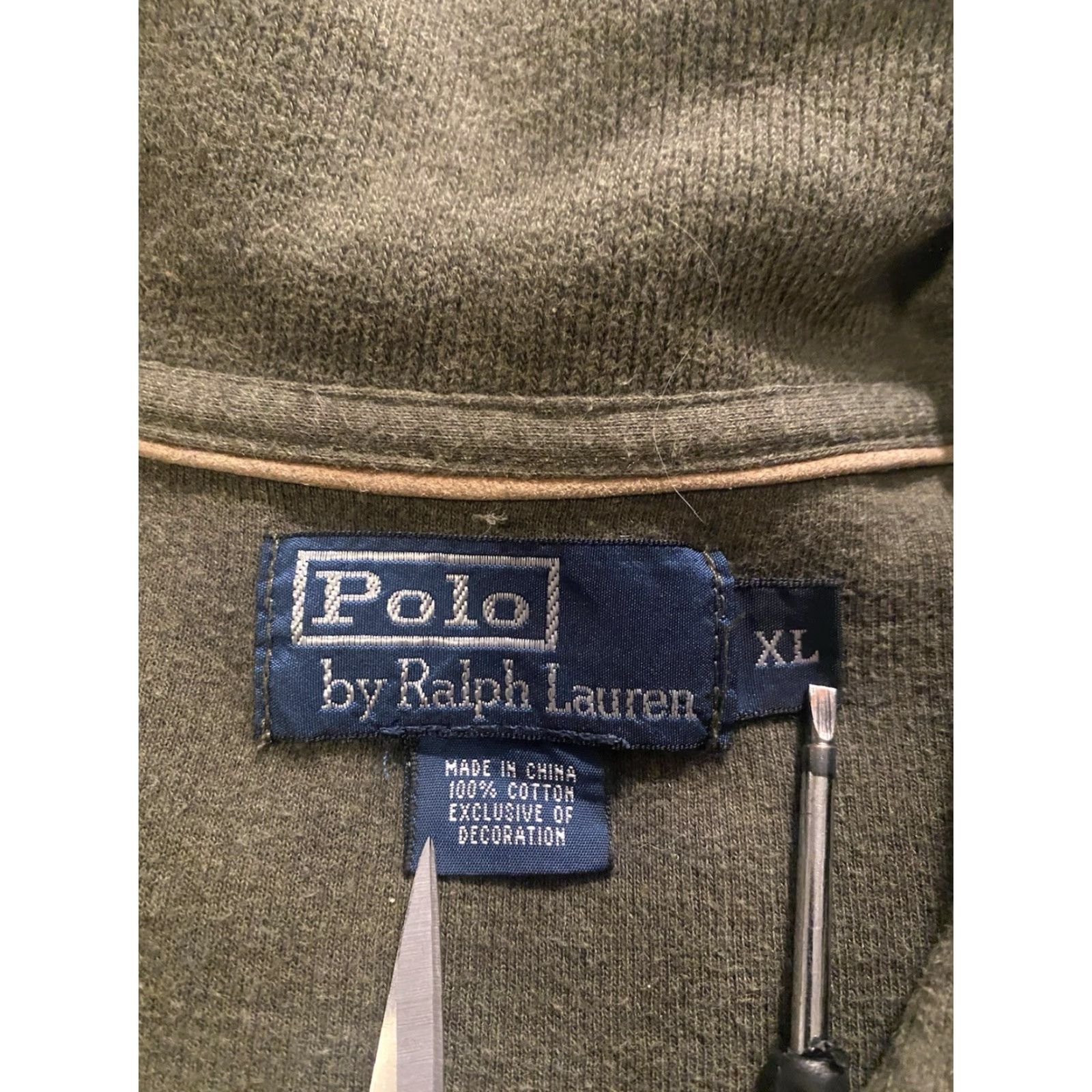 Polo Ralph Lauren VINTAGE Polo Ralph Lauren 1/4 Zip Ribbed Pullover Sweater Army Green Men’s XL Eagle Logo Zipper Knit Pullover Mens Shirt Size US XL / EU 56 / 4 - 4 Thumbnail