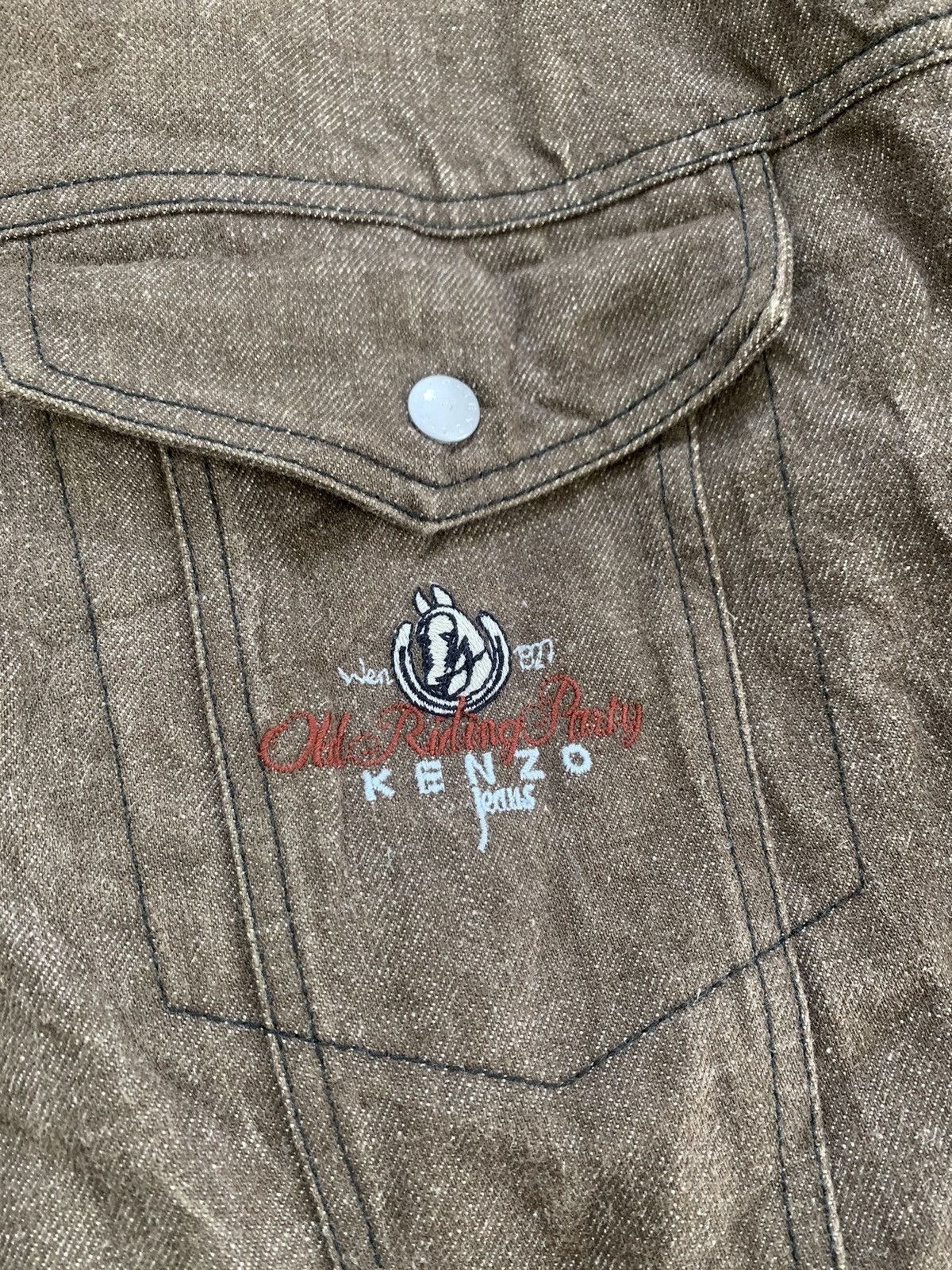 Kenzo Rare Vtg Kenzo Reversible Trucker Bomber Jacket Size US L / EU 52-54 / 3 - 7 Thumbnail